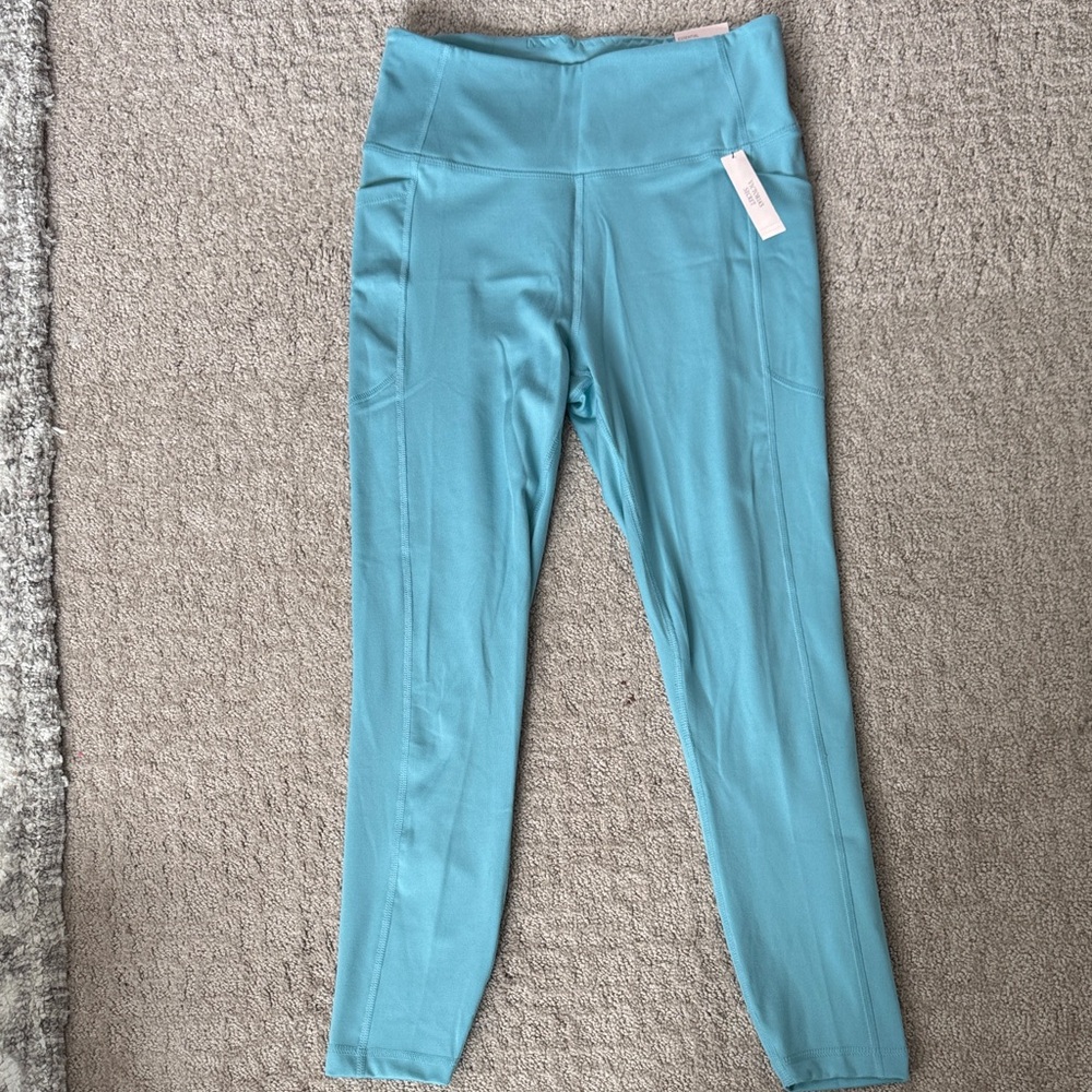 Aqua Turquoise High-Waist Leggings
